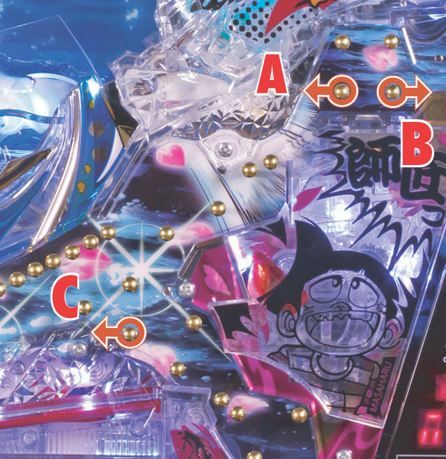 3.2.1 スルー&電チュー&右アタッカー周辺[釘読み]画像