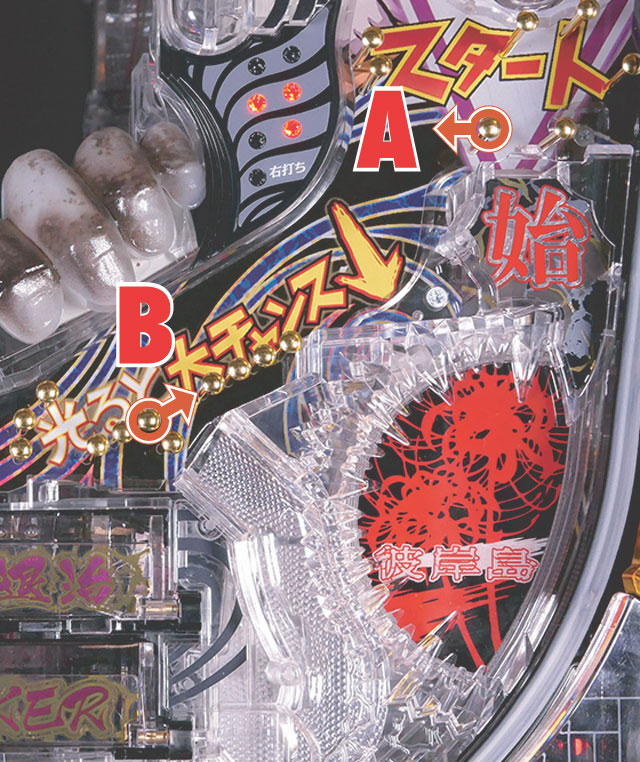 2.3.1 師匠ルート始動チャッカー&アタッカー周辺[釘読み]画像