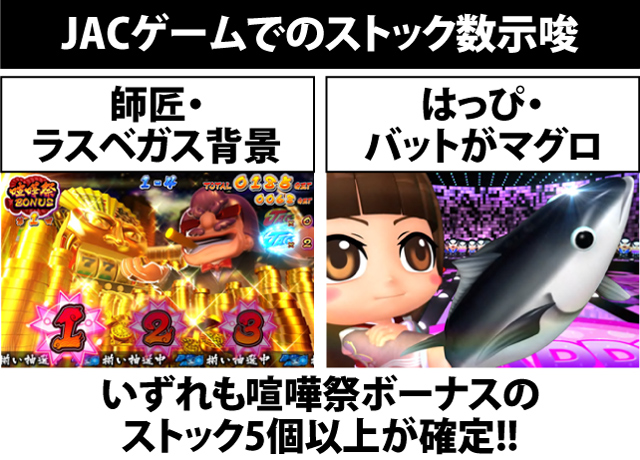 7.2.1 JACゲーム中・残りストック数示唆