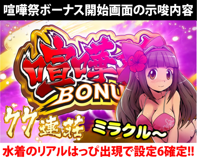 7.3.1 喧嘩祭ボーナス中の設定示唆
